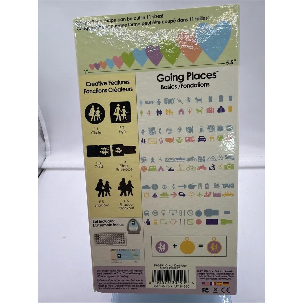 Cricut Shapes Cartridge Set GOING PLACES Sealed Travel 2006 Vacation BRAND NEW